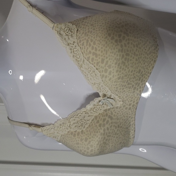 Maiden Form No Wire Push-Up Off-White Cheetah Print Bra Size 36B - Picture 4 of 8